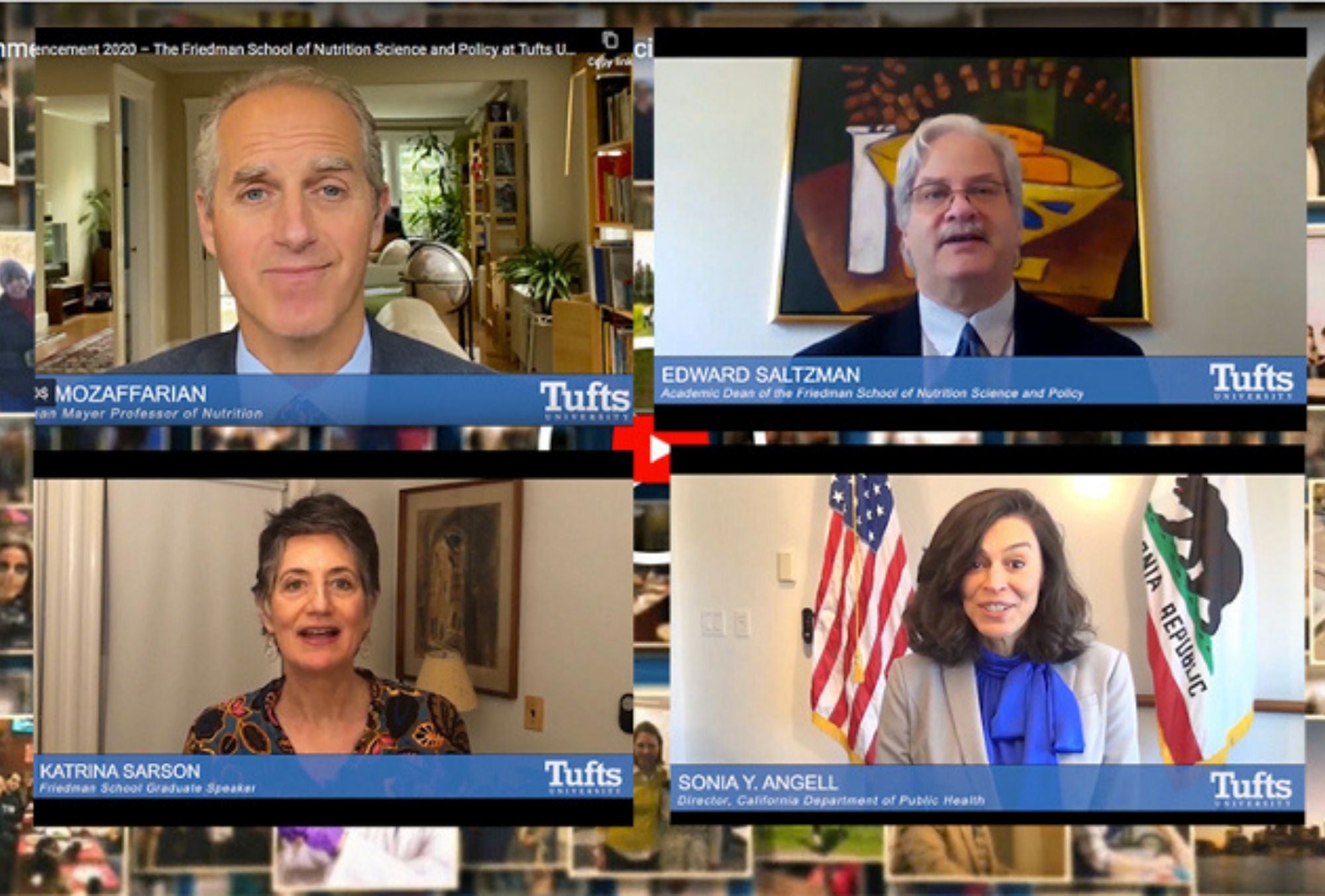 a screenshot of our commencement speakers on zoom